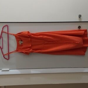 Miss Tina Vibrant Orange High Low Ruffle Dress Sz 8/10